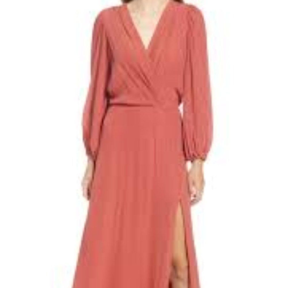 Halogen Women's Long Sleeve Chiffon Midi Dress - S